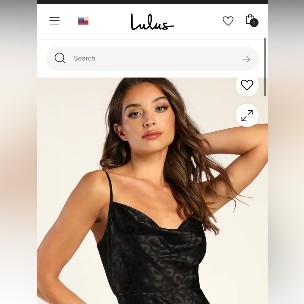 Lulus Tamer Of Heart Black Leopard Print Satin Cowl Neck Midi Dress - Sz M NWT